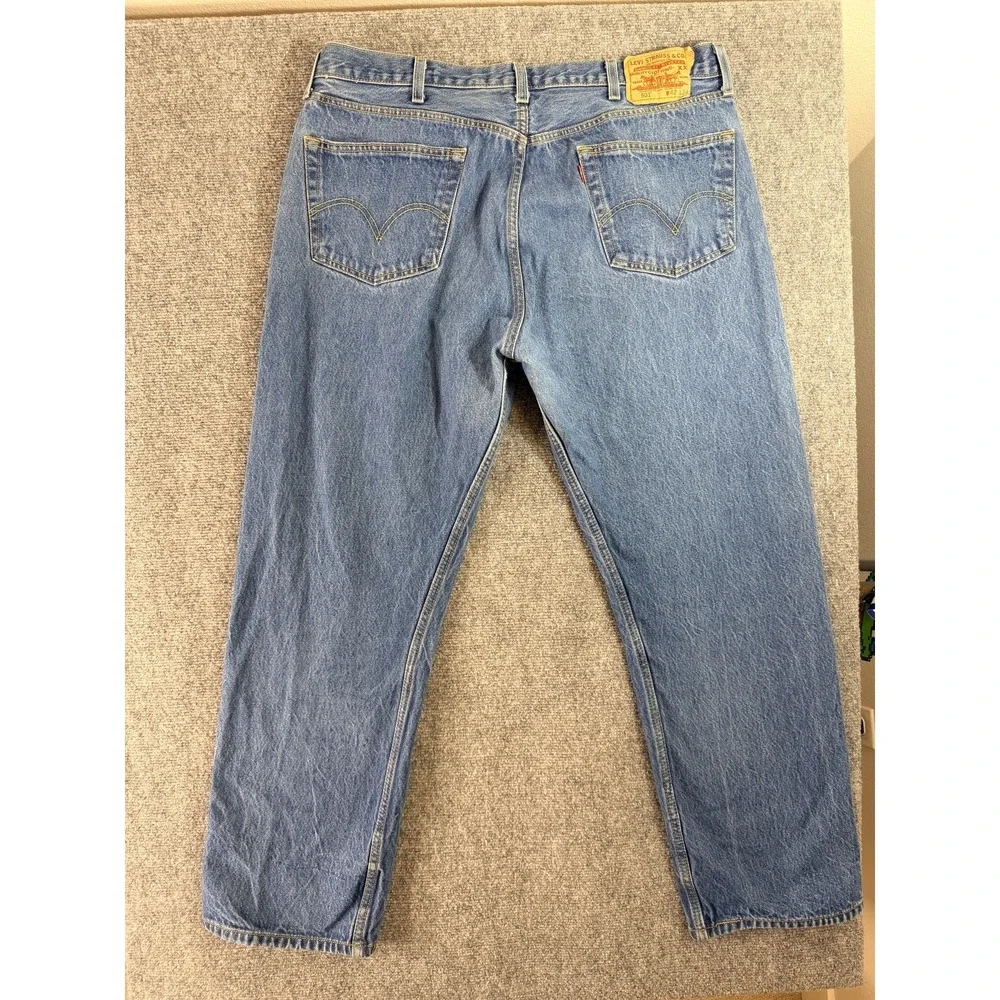 Vintage Levi's 501 Straight Leg Jeans Mens 42x34 Light Blue Wash Button Fly‎